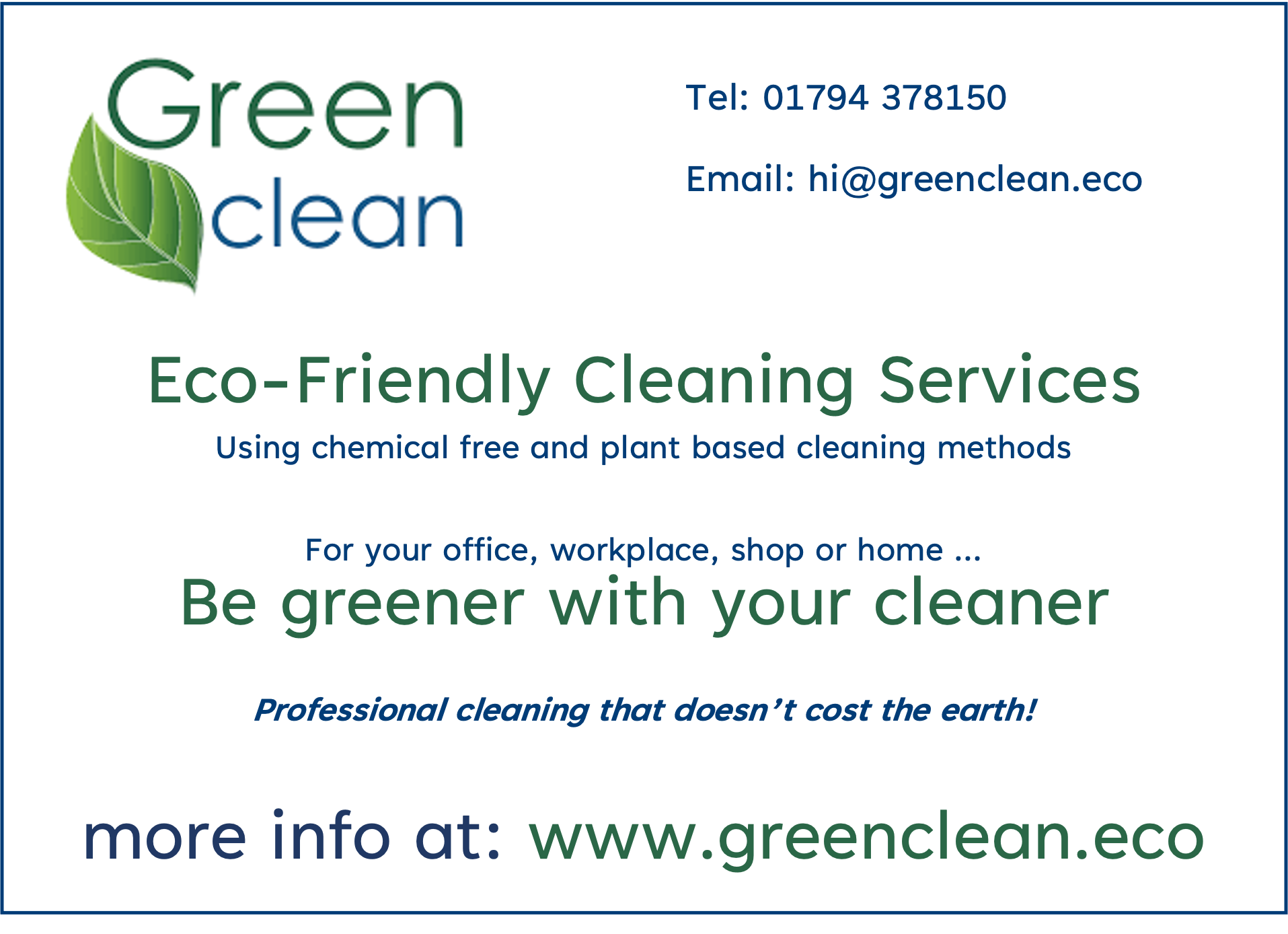 Cleaning Help - Green Clean